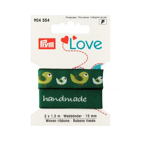 Prym love ruban oiseau 15 mm 2 x1,5 m carte 3 m