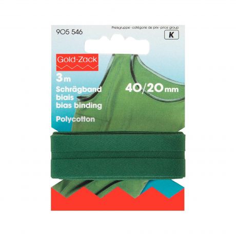 Biais polycoton 40/20mm vert sapin (3m)
