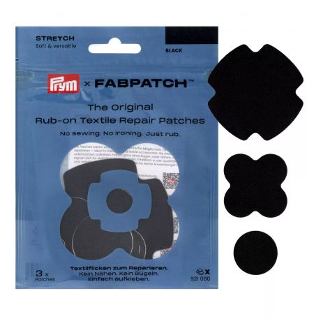 Patch autocollant STRETCH noir, 3pc