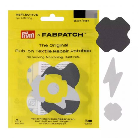 Patch autocollant REFLECHISSANT noir/gri,s 3pc