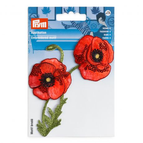Motif déc. vrille de fleurs coquelicot