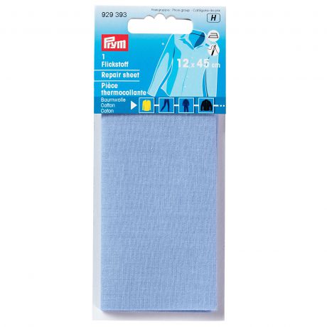 Pice thermocollante coton bleu 12/45cm