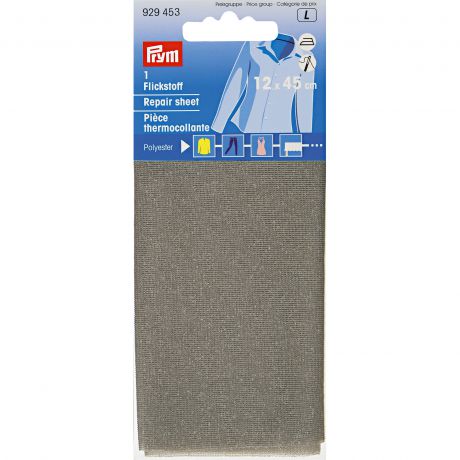Pice thermocollante polyester 12x45cm gris