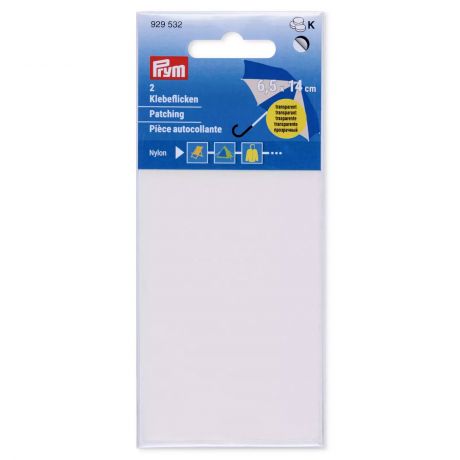 Pice autocollante nylon 6,5x14cm tranparente