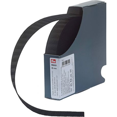 Gros grain �lastique 25mm noir x10m