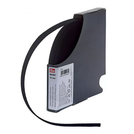 Ruban velours �lastique 15mm noir x10 m