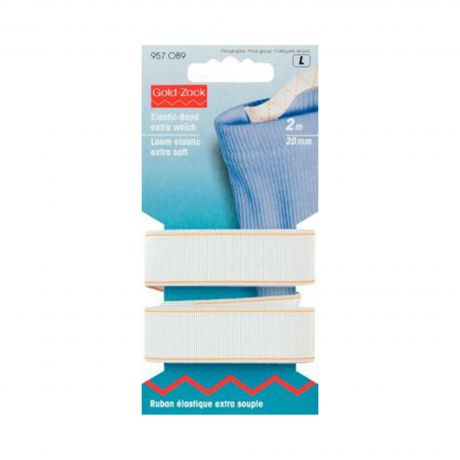 Ruban �lastique extra souple 20mm blanc x2m