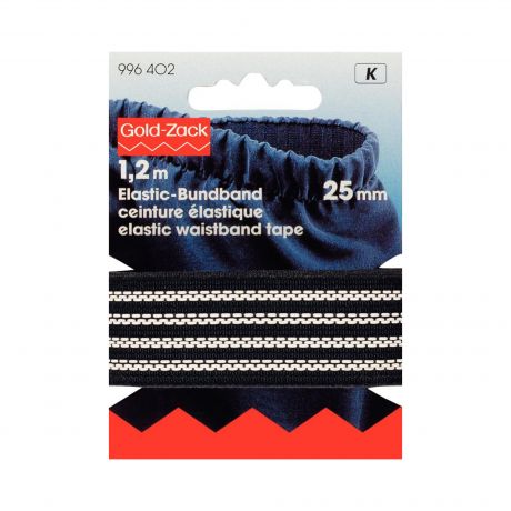 Ceinture �lastique antid�rapante 25mm noir x1,2m