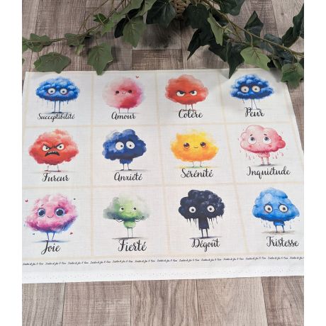 Tissu de L'atelier de Jess & Caro panneau lingette �motion