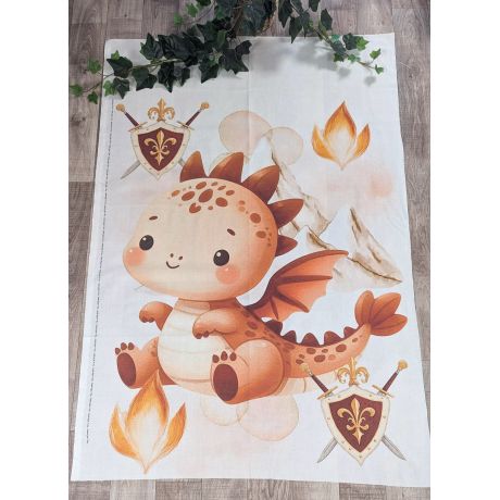 Tissu de L'atelier de Jess & Caro panneau couverture motif XL kilian terracota