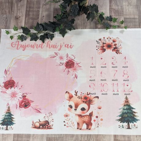 Tissu de L'atelier de Jess & Caro panneau couverture anniversaire lily