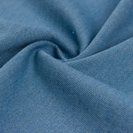 Tissu jean pr-lav unicolore bleu