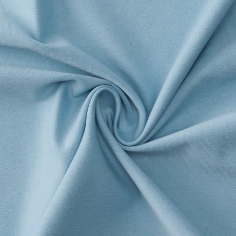 Tissu jersey coton bleu ciel