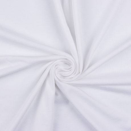 Tissu bambou jersey uni blanc optique