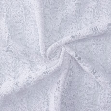 Tissu crochet rayures blanc