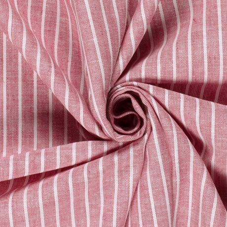 Tissu chambray rayures rouge bordeaux