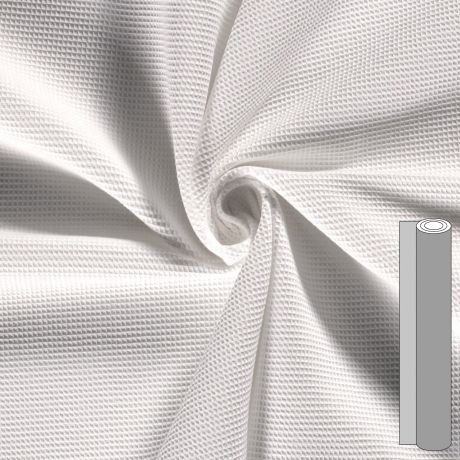 Coupon tissu nid de puce (80 à 100cm) blanc optique