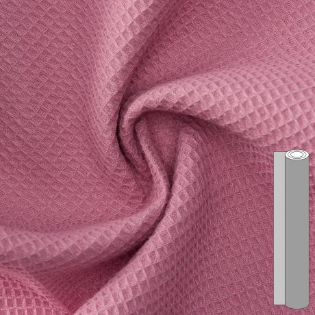 Coupon tissu nid de puce (80 à 100cm) vieux rose