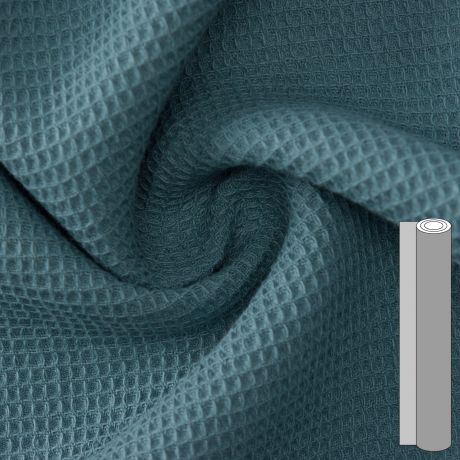 Coupon tissu nid de puce (100 à 130cm) bleu gris