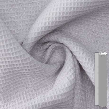 Coupon tissu nid de puce (100 à 130cm) gris clair