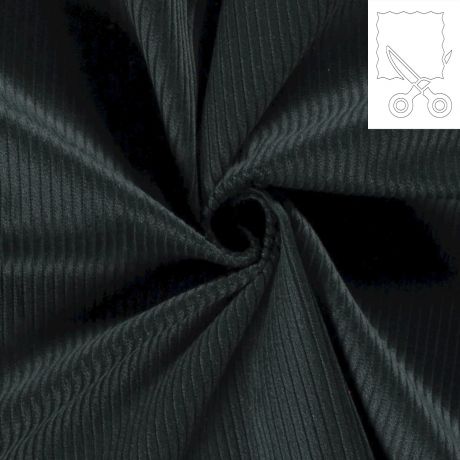 Coupon de tissu velours c�tel� p�trole fonc�