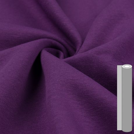 Coupon de tissu sweat brossé envers gratté (entre 70 et 90cm) aubergine