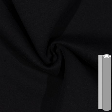 Coupon de tissu sweat brossé envers gratté (entre 70 et 90cm) noir
