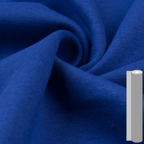 Coupon de tissu sweat brossé envers gratté (entre 100 et 130cm) cobalt