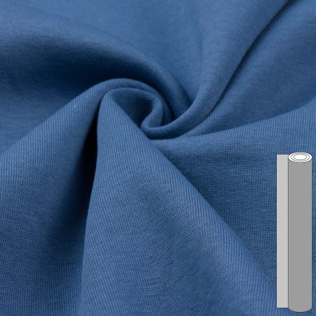 Coupon de tissu sweat brossé envers gratté (entre 100 et 130cm) indigo