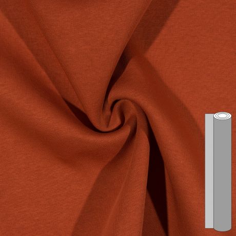 Coupon de tissu sweat brossé envers gratté (entre 100 et 130cm) brique