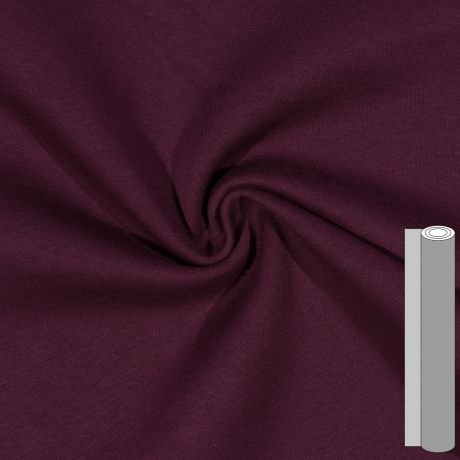 Coupon de tissu sweat brossé envers gratté (entre 100 et 130cm) bordeaux