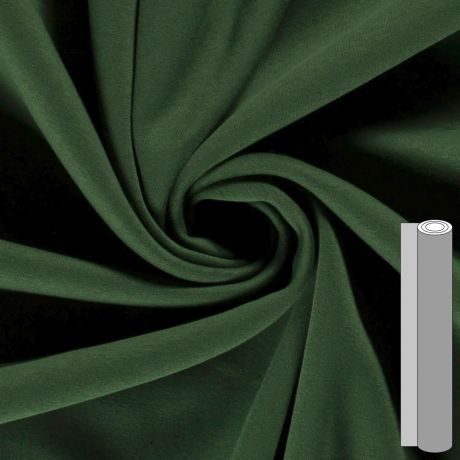 Coupon de tissu sweat brossé envers gratté (entre 150 et 180cm) vert  foncé