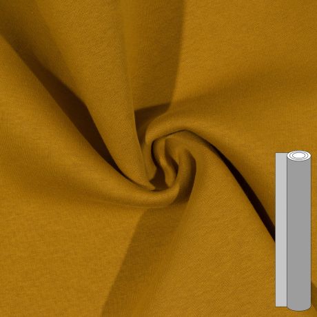 Coupon de tissu sweat brossé envers gratté (entre 150 et 180cm) ocre