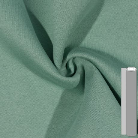 Coupon de tissu sweat brossé envers gratté (entre 150 et 180cm) menthe foncé