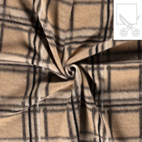 Coupon de tissu tricot bross� beige