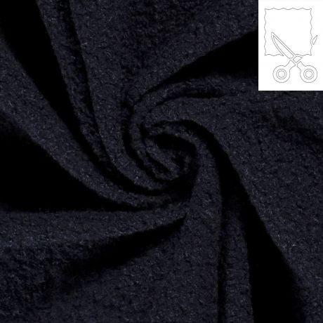 Coupon de tissu bouclette fourrure marine