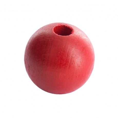 Perle bois 6mm rouge