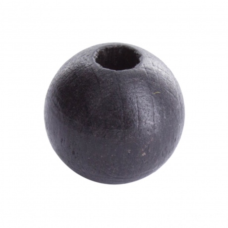Perle bois 12mm noir