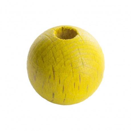 Perle bois 12mm jaune