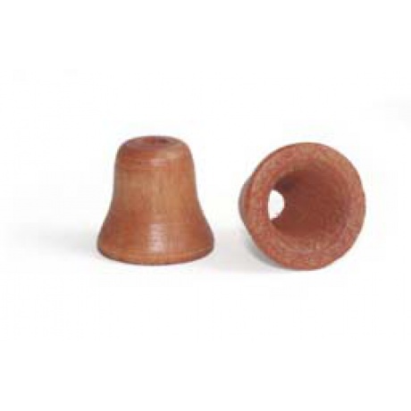 Perle cloche bois 16mm noisette