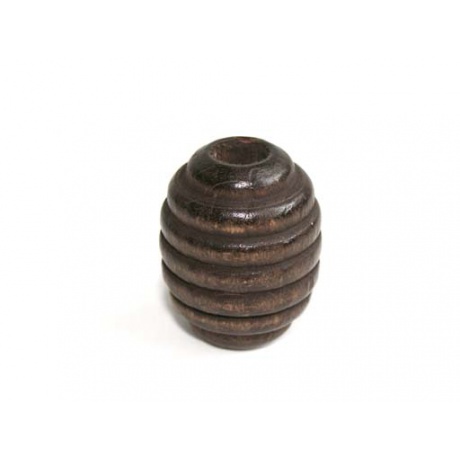 Perle olive ray�e 20/26mm marron