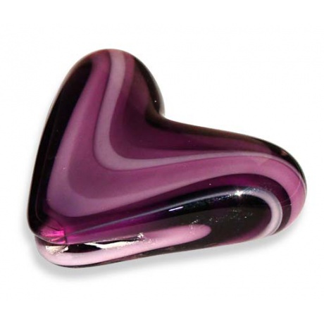 Perle coeur am�thyste 35/40mm