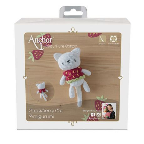 Kit crochet Anchor amigurumi chat fraise
