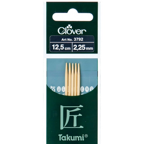 Aiguille tricot 2 pt bambou Takumi 12.5cm 2.25mm