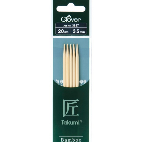 Aiguille tricot 2 ptes bambou Takumi 20cm 3.50mm