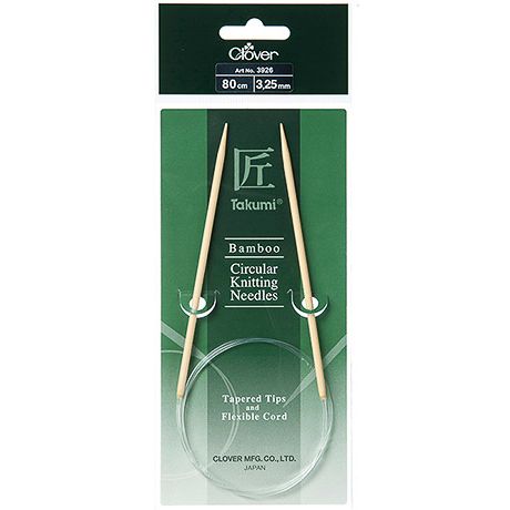 Aiguille circulaire bambou Clover Takumi 80cm n 3,25