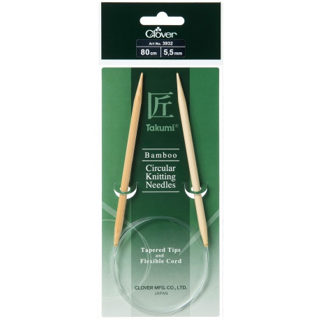 Aiguille circulaire bambou Clover Takumi 80cm n 5,5
