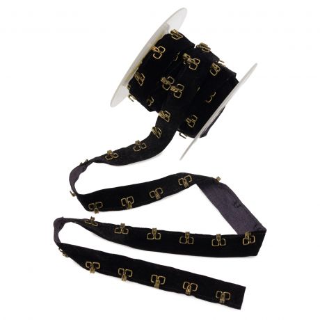 Bande d'agrafes sur velours noir