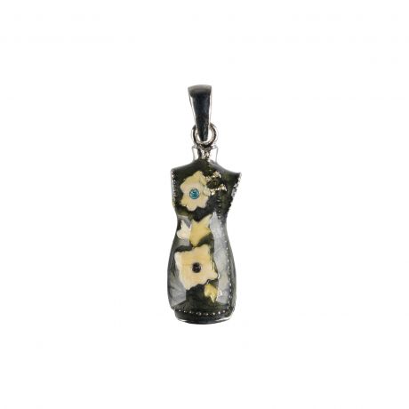 Charms maills robe avec strass 1,5 cm