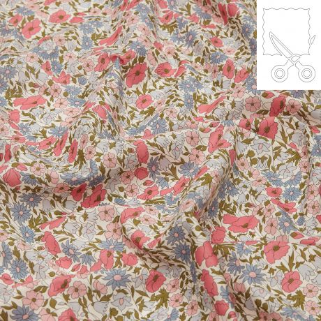 Coupon tissu Liberty Tana Lawn poppy and daisy 110 cm